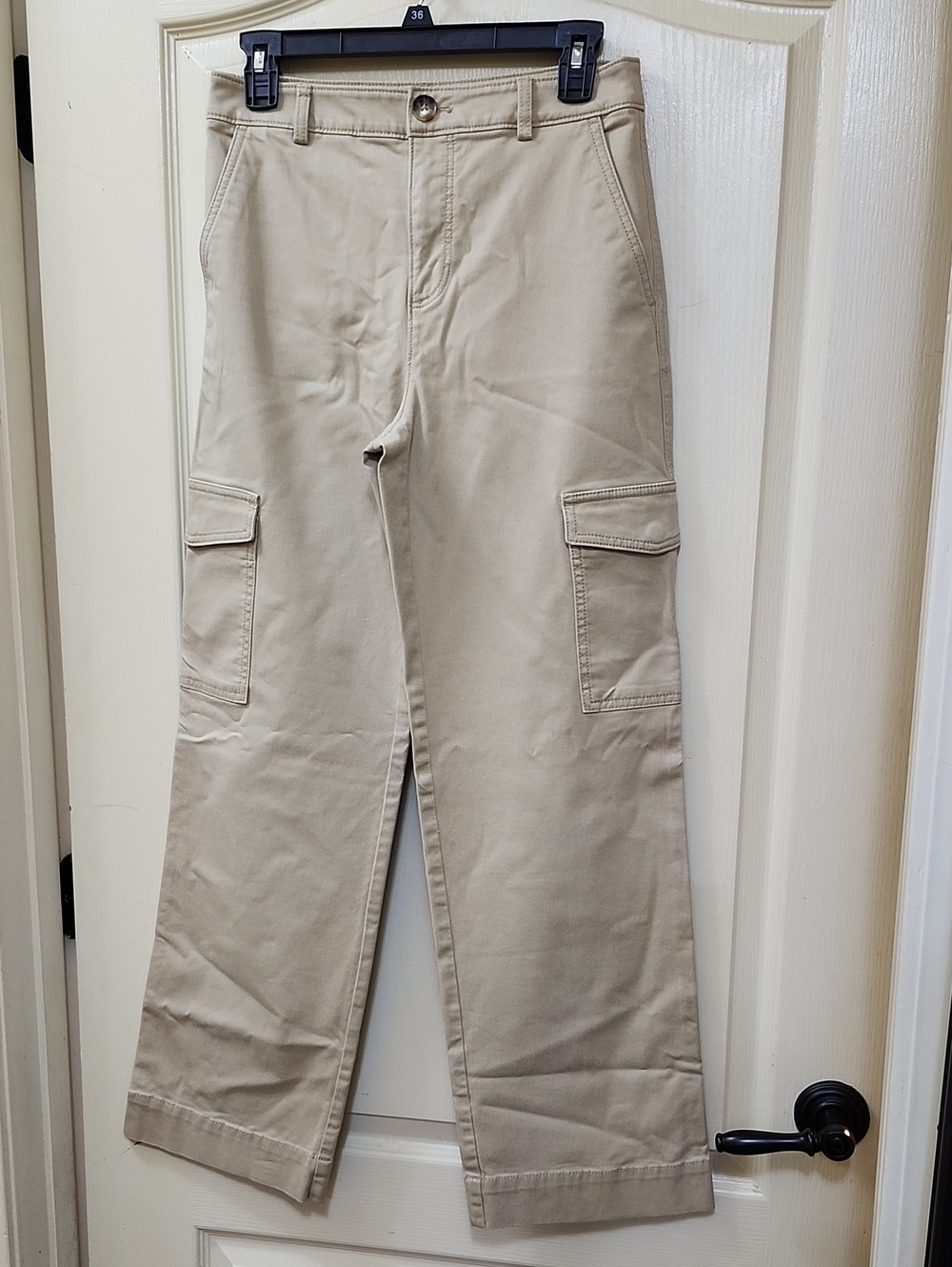 LOFT Wide-leg Khaki Cargo Pants
